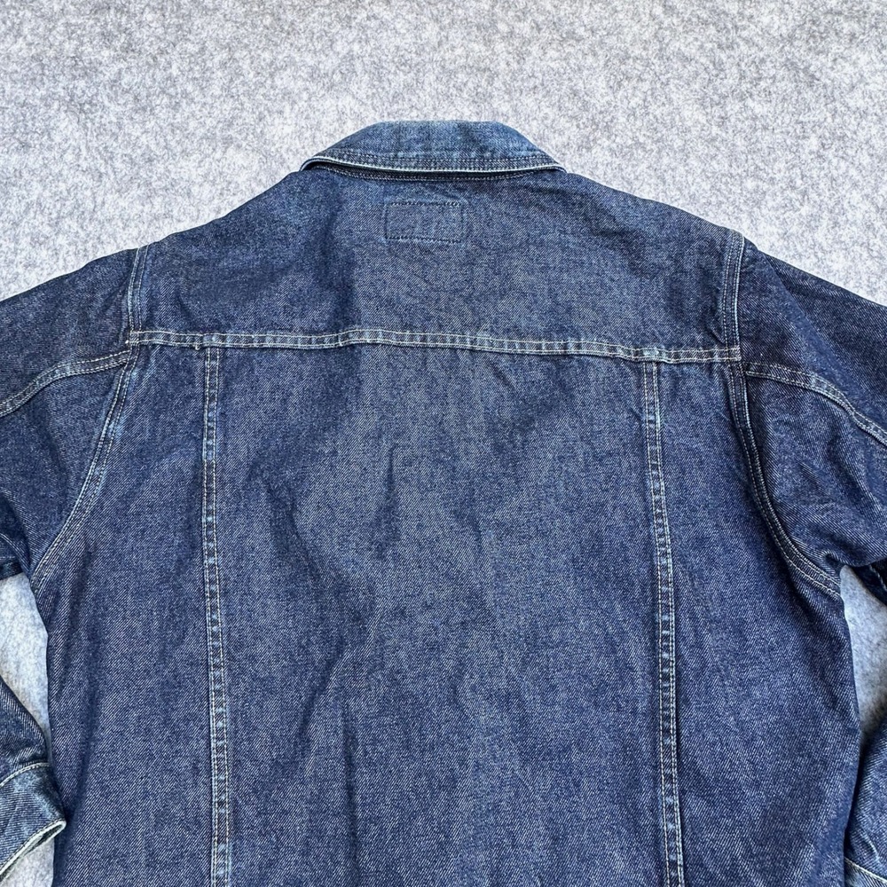 R.F.S Jeans Mens Medium Dark Wash Denim Trucker Jacket Indigo Cotton - Picture 11 of 13